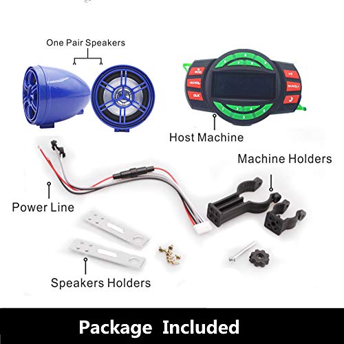Image of UTV ATV Bluetooth Amplifier Sound System Hand-Free Speakers FM USB Audio System Stereo 3 Inch Speakers 12V Motorcycle Waterproof Audio FM Radio Stereo Speaker (Blue Speaker)