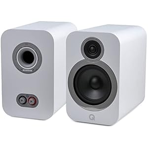 Q ACOUSTICS 3030i Bookshelf Speakers Pair Arctic White – Featuring 2-way Reflex Enclosure Type, 165mm (6.5″) Bass Driver, and 22mm (0.9″) Tweeter – Stereo Speakers Hifi/Passive Speakers