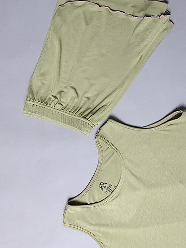 Image of Evolove Women's Micro Modal Round Neck Sleeveless Night Suit /Top & Short Set Super Soft Comfortable (Modal-Shorts Set)