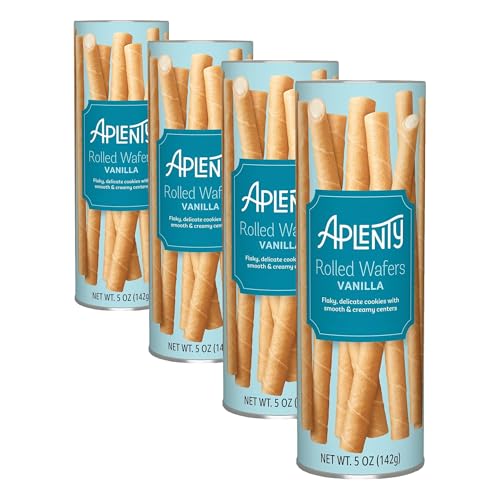 Image of Amazon Brand, Aplenty Vanilla Rolled Wafers, 5 Oz (Pack of 4)
