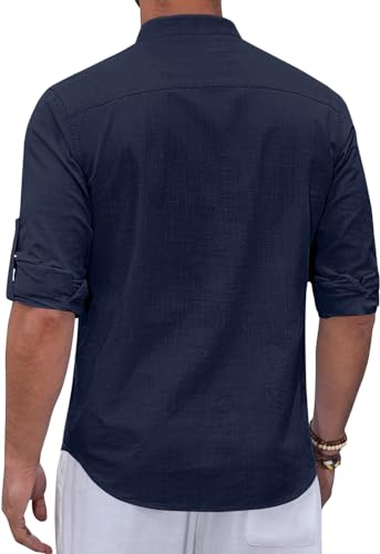Image of Zombom Men's Kurta || Chinese Collar Long Sleeves || Straight Hip Length Kurtas || Short Kurta for Men || for Festival || Function || Occasion Wear Fancy Kurta for
