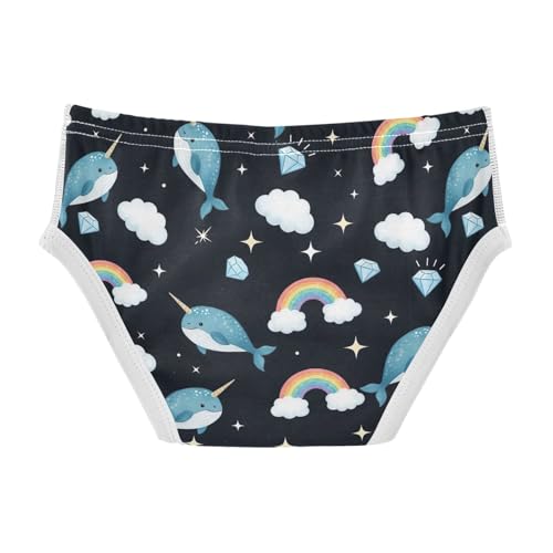CHIFIGNO Cute Whale Rainbow Black Boys' Briefs Cotton Boys Underwear Soft Breathable Underwear Briefs2