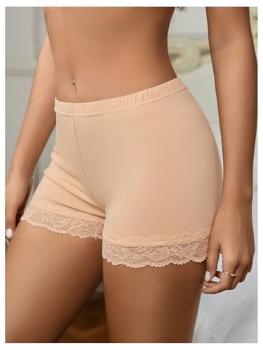 Image of MakeMeChic Women's Summer Lace Trim Shorts Biker Under Dresses
