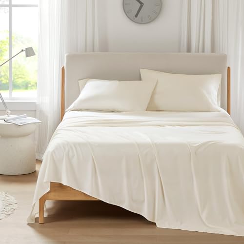 Comfort Spaces Sábanas refrescantes tamaño King, sábanas Coolmax Que absorben la Humedad, Juego de sábanas Suaves Que no destiñen, sábanas refrescantes para Personas Que Duermen con Calor, Bolsillo