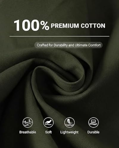 Image of Men's Cotton Casual Shorts |Knee Length Regular Fit Half Pant for Men| Elastic Waist with Drawstring | Regular Fit Shorts | Bermuda Shorts for Men | Lightweight Perfect for Workout, Beach & Summer