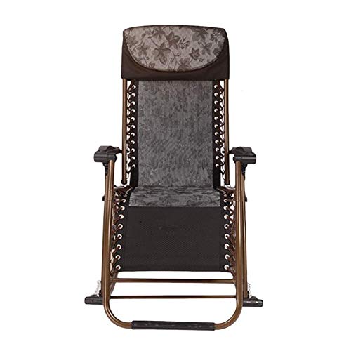 Black Folding Rocking Chair Heavy Duty Patio Rocker, Portable Chair for Outdoor Garden Deck Lawn, Best Gift for Grandparents, Support 200kg