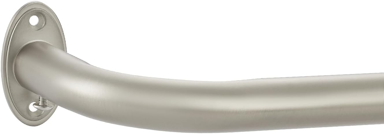 Room Darking Curtain Rod, 28-53 Inch Adjustable Window Curtain Rods Wrap Around 1inch Diameter Single Splicing Curtain Rod, Matte Nickel Matte Nickel 28-53"