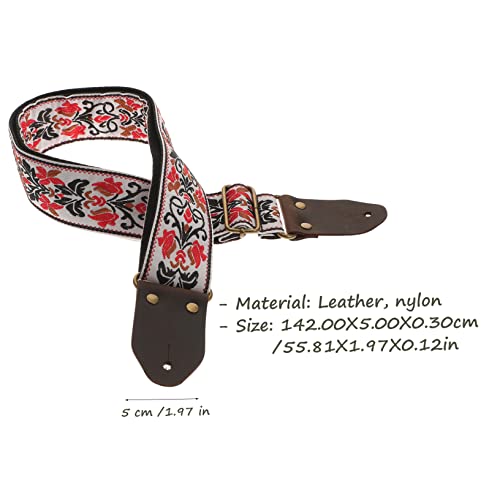 ibasenice 2 Ensembles Brodé Sangle De Guitare Guitare Ceinture Pour Cadeau Tissé Guitare Rétro Cadeaux Rétro Guitare Sangles Guitare Bretelles Basse Sangle Véritable Cuir Ukulélé Blanc - Les Beatles, Paul McCartney, John Lennon, RIngo Starr, George Harrison ibasenice 2 Ensembles Brodé Sangle De Guitare Guitare Ceinture Pour Cadeau Tissé Guitare Rétro Cadeaux Rétro Guitare Sangles Guitare Bretelles Basse Sangle Véritable Cuir Ukulélé Blanc – Image 6