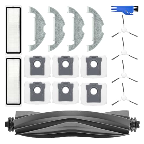 Spofan Accesorios de Repuesto para Dreame D10 Plus Gen 2 Robot Aspirador, 1 Cepillo Principal, 2 Filtros HEPA, 4 Cepillos Laterales, 4 Paños de Fregado, 6 Bolsas para el Polvo