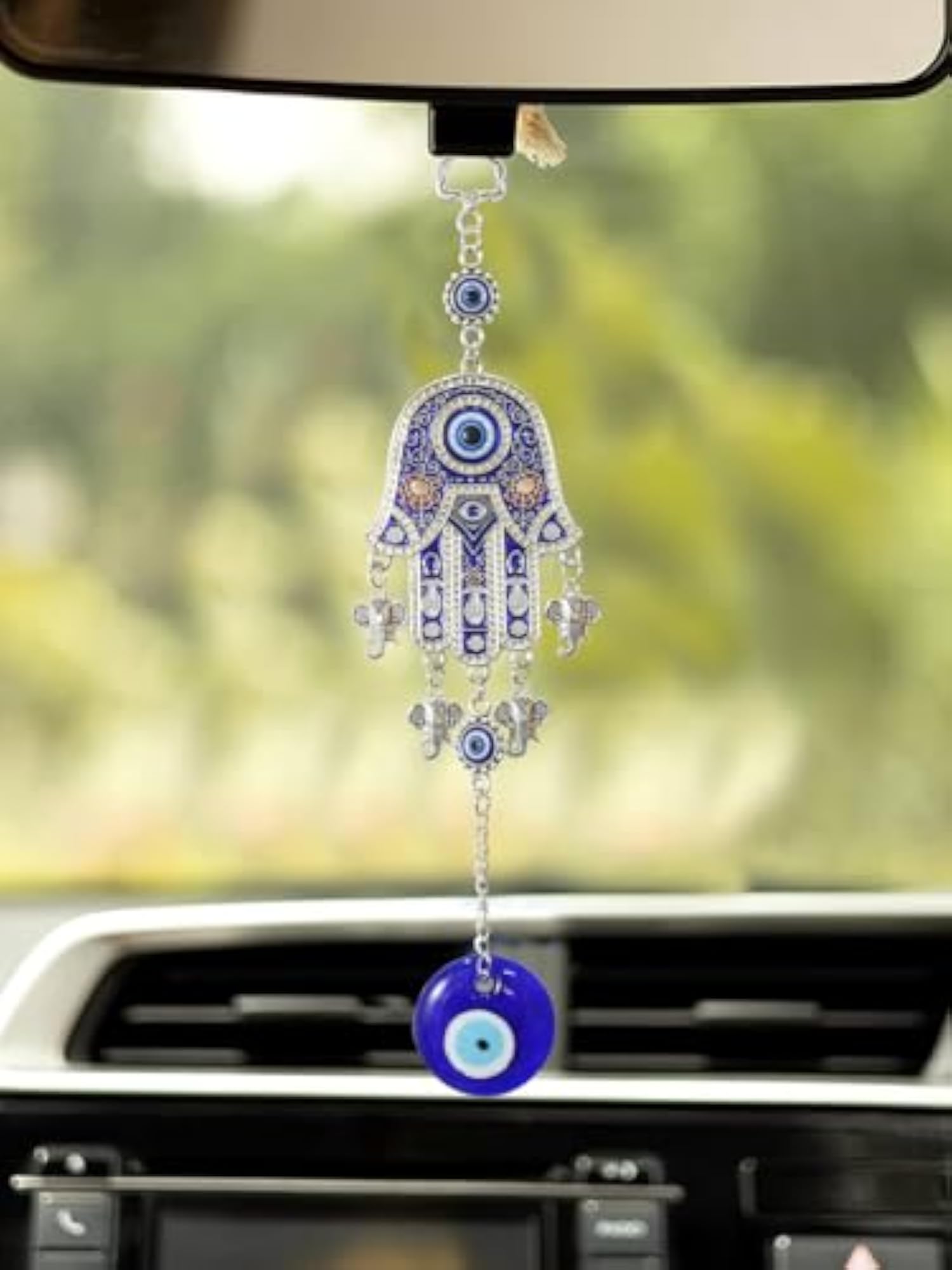 Metal Hamsa Palm Evil Eye Wall Hanging, Feng Shui Home Decor