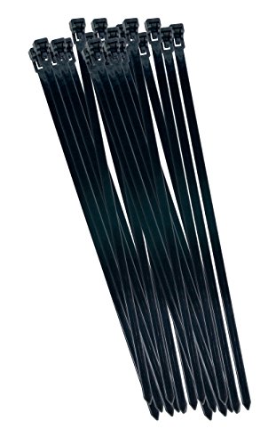 CON:P B20452 Reusable Cable Ties, Black, 7.5 x 300 mm, Set of 50 Pieces