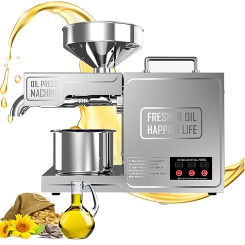 Pressa a freddo per olio – Pressa automatica per olio multi-seme per la cucina di casa, in acciaio inox, ideale per estrazione di arachidi, sesamo e semi di lino
