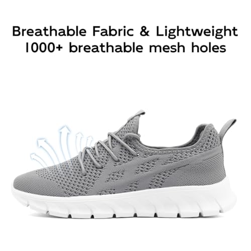 Image of Mens Walking Tennis Shoes Slip On Hiking Running Sneakers Non Slip Fitness Casual Workout Athletic Gym Lightweight Breathable Comfortable Trainers
