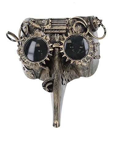 Smiffys Victorian Steampunk Plague Doctor Mask, Halloween Fancy Dress Accessory, Plague Doctor Dress Up Masks