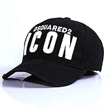 UKKD Baseball Kappe Baumwolle Schwarz Brief Baseballmütze Icon Cap Herren Hüte Und Mützen Winter-,Schwarz