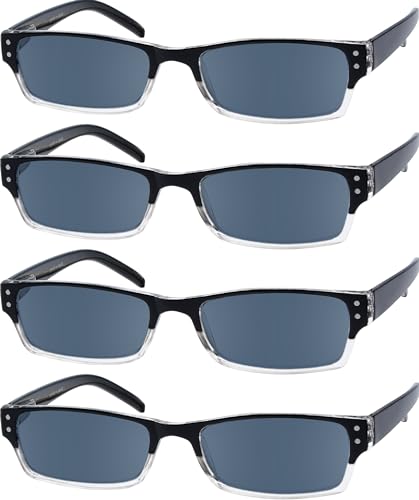 Image of Eyekepper 1.25 Reading Sunglasses Women, Grey Lens Readers for Men, 4 Pack