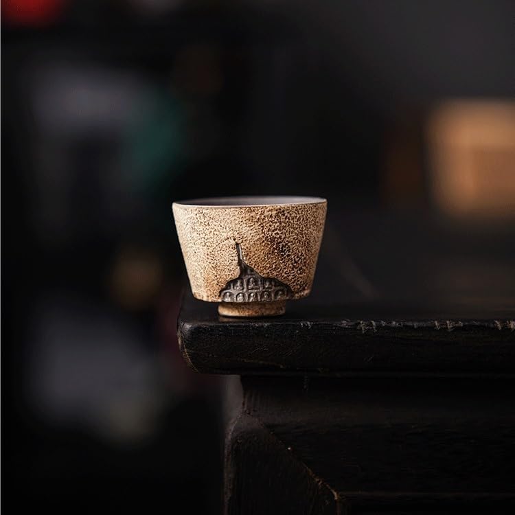 Tea Cup Silver-Gilt Master Single Retro Stoneware Japanese Set Handmade Ceramic Soaking Container