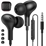 APETOO Wired Earbuds in-Ear Headphones for Mackbook/Laptop, Noise Isolation Small Earphones Corded 3.5mm Jack Plug-in Ear Buds Mic Volume Control for iPhone/Samsung/Android/Gaming Console/Kid/School