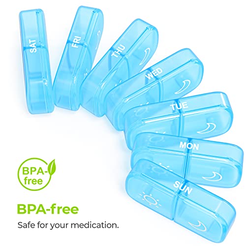 Image of AUVON Weekly Pill Organizer 2 Times a Day, One-Sided Opening, Easy to Use