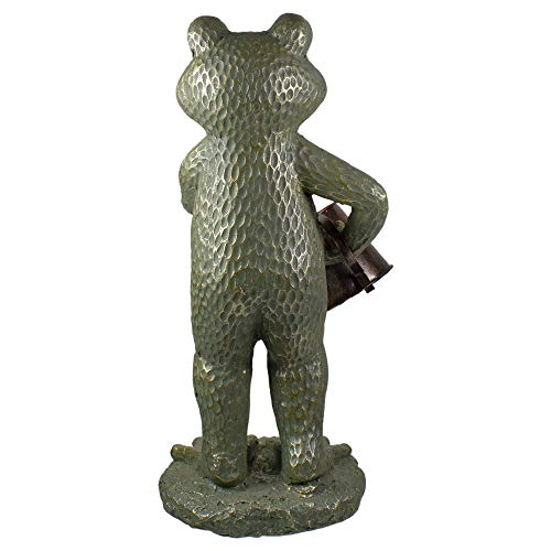 Northlight 17" Gold Verdigris Frog With Watering Can Outdoor Garden Statue #TOP4