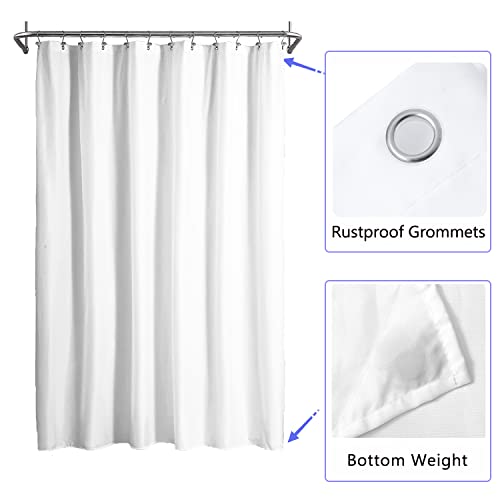 Image of LLSCL Fabric Shower Curtain Liner with Magnets, Waterproof Hotel Quality, 72 x 72 Machine Washable (White)