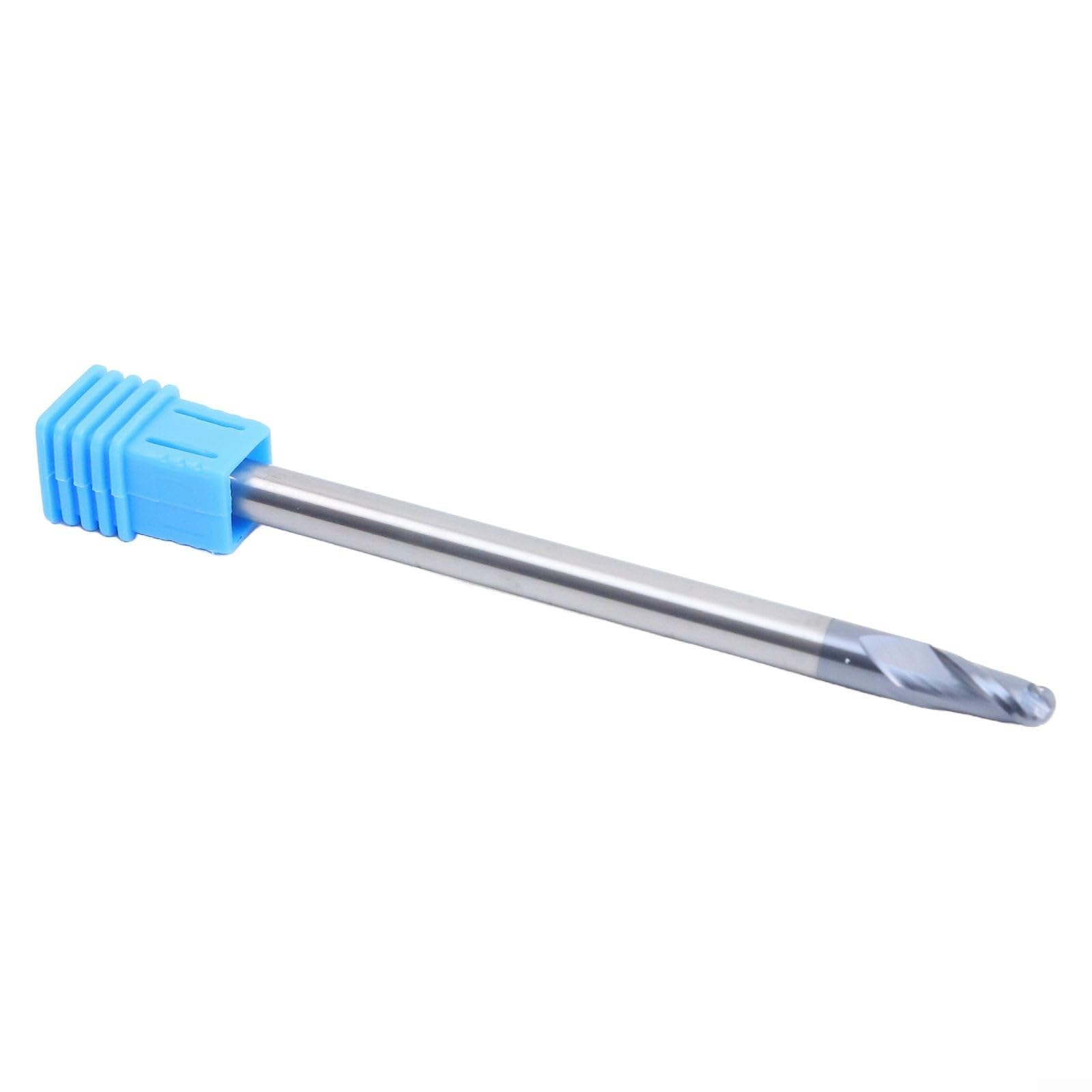 Fraise à bout sphérique en carbure de tungstène à 2 cannelures, rayon de 3 mm, tige extra longue de 100 mm, longueur totale pour fraises CNC HRC50, convient pour les moules en acier ordinaire