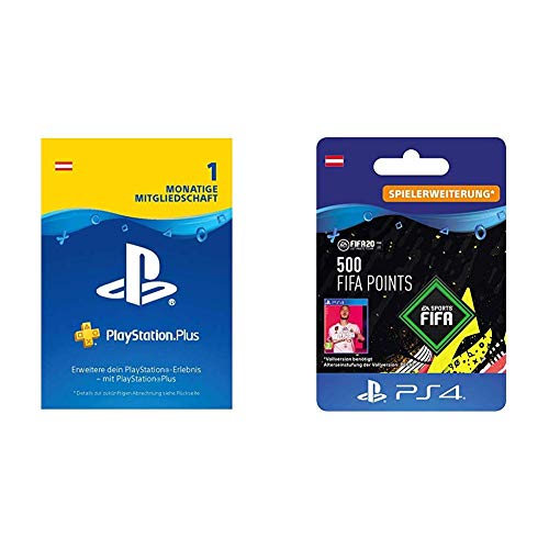PlayStation Plus 1 Monat Mitgliedschaft - 1 Monat Edition | PS4 Download Code - √∂sterreichisches Konto & FIFA 20 Ultimate Team - 500 FIFA Points DLC - PS4 Download Code - √∂sterreichisches Konto