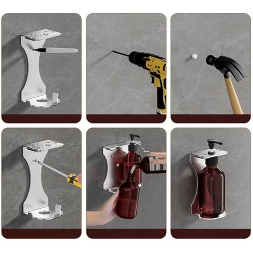 Distributeur de savon mural pour bouteilles de shampooing de douche - 8
