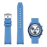 Tyogeephy Cinturino in Silicone 20mm per Omega Seamaster 300 & Swatch MoonSwatch Planet Snoopy – Chiusura Rapida, Stile Cronografo