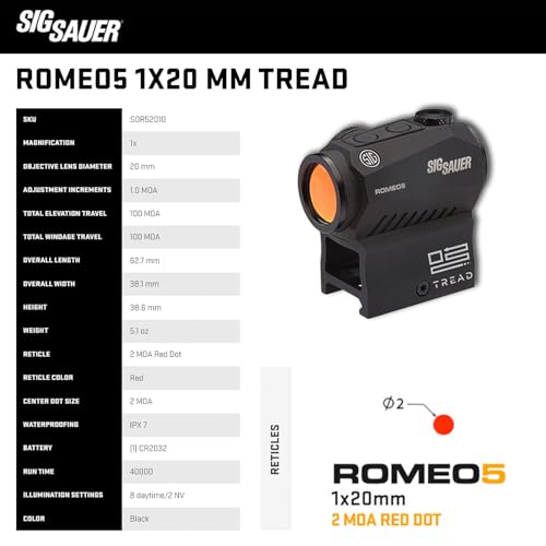 Sig Sauer SOR52010 Romeo5 1X20Mm Tread Closed Red Dot Sight thumb #4