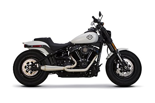Scarichi Sistema Terminali Marmitte Completi in Acciaio Inox Spazzolato Modello Megaphone Gen II 2in1 Racing TBR Two Brothers Racing per Moto Harley Davidson Softail Fat Boy Anno 2018