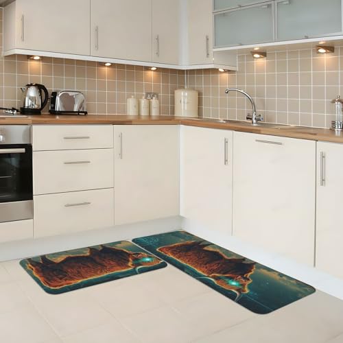 Tapetes de cocina cómodos con base antideslizante y diseño acolchado lavable 3