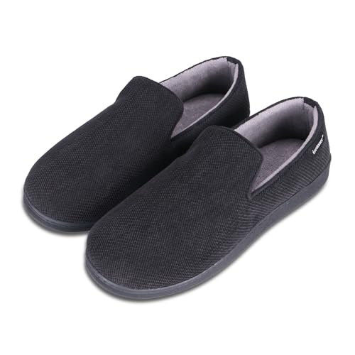 isotoner Men's Diamond Corduroy Slippers-Gel Memory Foam Moccasin, Washable, Moisture-Wicking Lining3