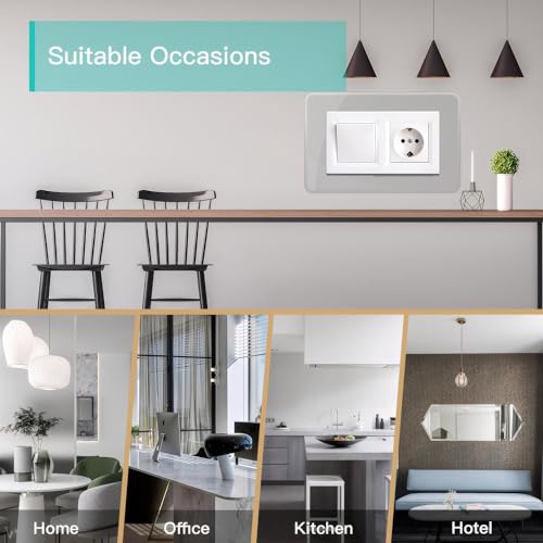 ShnminEU Lichtschalter Schutz für Wand 6 Stücke Transparenter Tapetenschutz für 2-fach Steckdose und Lichtschalter Tapetenschoner passend für jedes Schalterprogramm