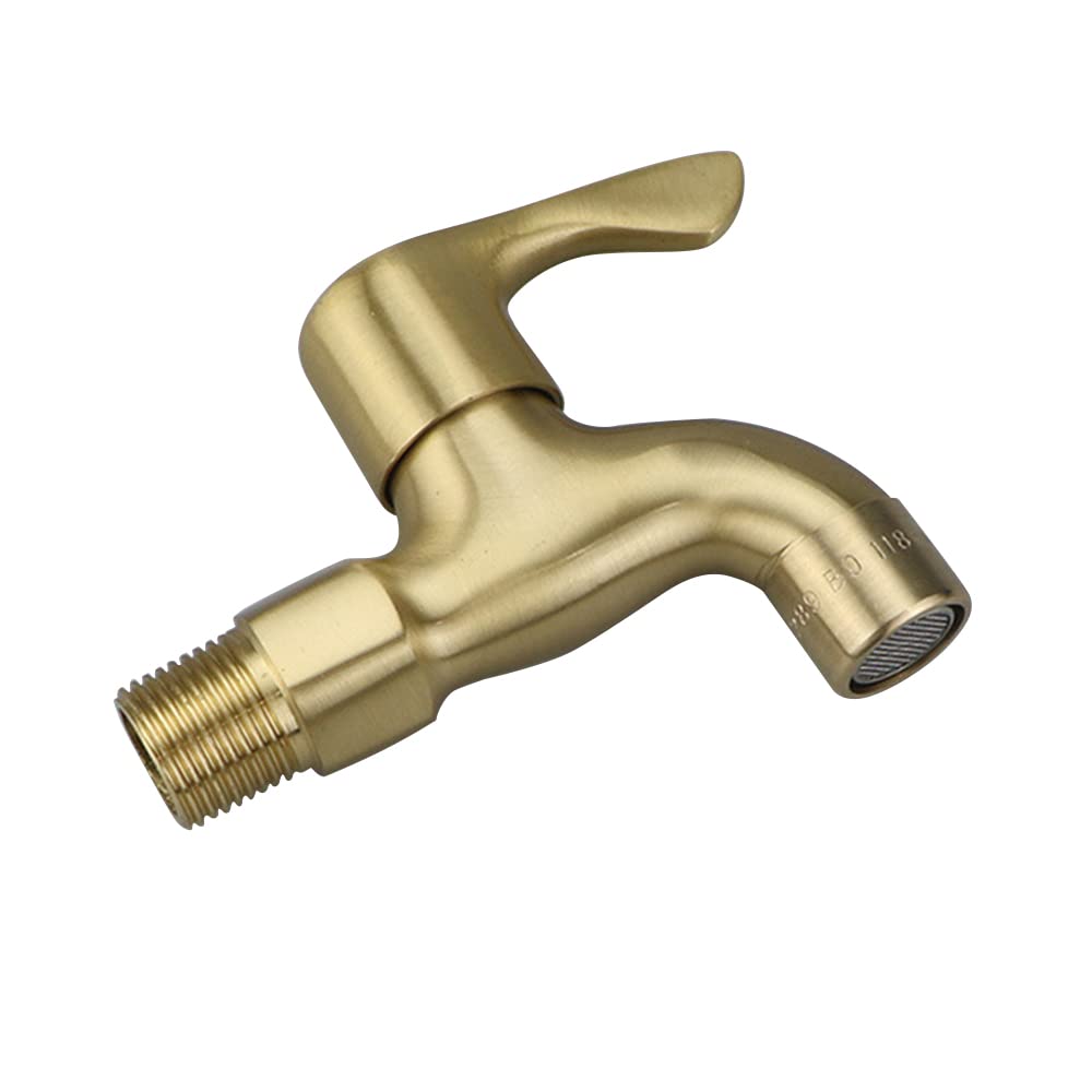 Brass Hose End Tap, Outdoor Garden Tap Kit, Copper Water Bib Tap Outside Tap Kit, Allotment Tap for Outdoor/Indoor Use, Convenient Water Access Type 8