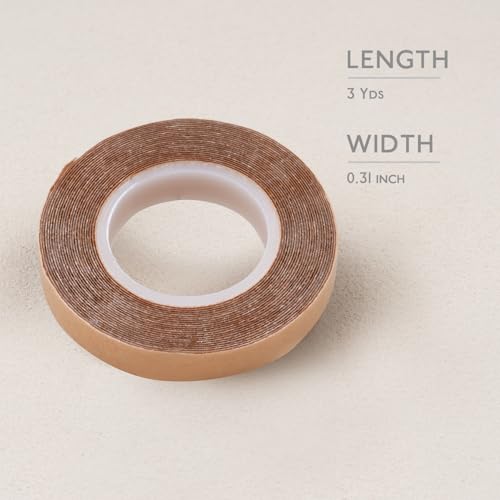 Image of WENNALIFE Hair Extension Tape Roll Double Sided, Transparent Tape for Hair Extensions, No Residue Tape in Tape Replacement Strong Adhesive Easy to Cut, 3 Yards x 0.3 Inch /Roll