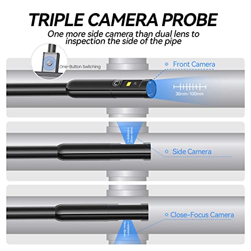Teslong Endoskopkamera mit Licht, HD DREI Linsen Endoskopkamera , Endoskop 4,5...