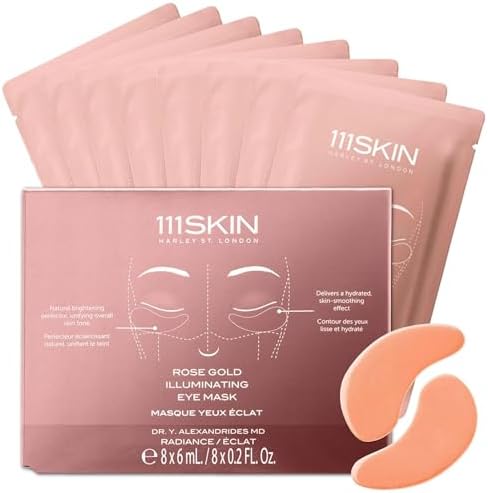 Rose Gold Illuminating Eye Mask, Hydrating Under Eye Patch, 8 Pairs