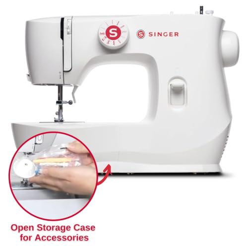 Image of SINGER 230281412 MX60, White | 6 stitches deliver 57 applications, LED light, Foot pedal, 4-step buttonhole , easy to use, great for crafts & mending