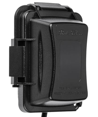 Bates- Outdoor Outlet Cover Weatherproof Black 1-Gang Outdoor Electrical Outlet Cover Box with Mounting Hardware Horizontal/Vertical Use