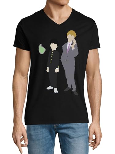 T-shirt col en V homme Anime 155 en coton respirant et anti-déformation couleur noir