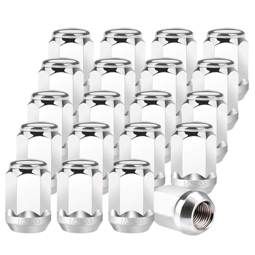 Image of 20PCS Chrome Closed End Bulge Acorn Style Lug Nuts, 1 /2 inch-20 Thread Size - Conical 60 Degree Seat,for Ford Mustang 1964-2014,Ranger 1990-2010,Explorer 1991-2015,F-150 1989-1996
