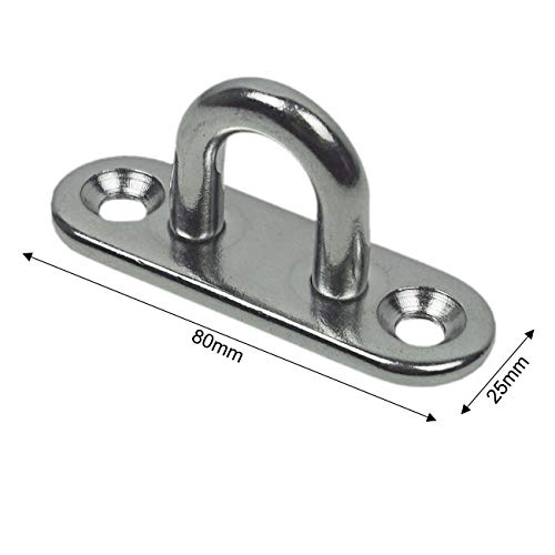 Anillo en D de acero inoxidable 316 de 8 mm placa rectangular para toldos 3