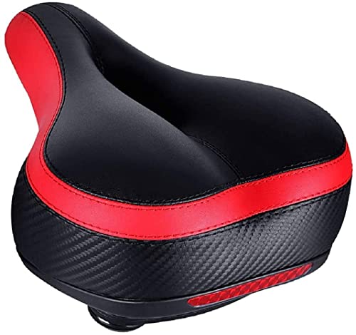 TONBUX Fahrradsattel Herren Damen mit Reflektor Bequem Gel Fahrradsitz Rot – Ansicht 4