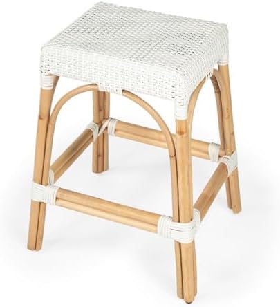 Butler Specialty Company Robias Rattan 24.5" Counter Stool - Glossy White