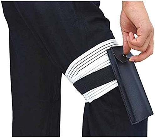 Vista 4 de Ninja Kunai Bolsa con vendaje, máscara Ninja Kakashi Cosplay Anime Ninja Disfraz (negro)