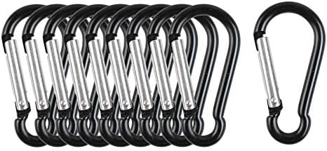OMUKY Carabiner Clips Snap Hook Carabiner Clamp Nonlocking Carabiners for Camping Traveling Hiking Keychains Outdoor Buckle 10-Pack (Black-10pcs)