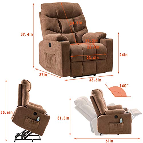 Lift Chair Electric Recliner With Side Pocket And Cup Holders, Usb Charge Port&Massage Remote Control For Elderly Massage Chair Power Electric Recliner Living Room Chair With Usb Charging Port #TOP6
