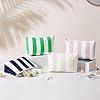 Large PVC Waterproof Striped Makeup Bag,Clear Coated Cosmetic Bags,Easy to Clean,Travel Organizer Zipper Pouch Beach Vacation Essentials for Women Girls(01Pink) #5