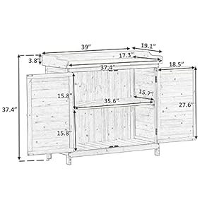 Patiogardenpottingbenchtableoutdoorstoragecabinetweatherproofgardenworkbenchwithdoubledoors2tierstoragecabinetsidehookworkstationtablepatiobackyardporchgrey Urban Country Home Decor Patio garden potting bench table outdoor storage cabinet weatherproof garden work bench with double doors 2 tier storage cabinet side hook work station table patio backyard porch grey urban country home decor